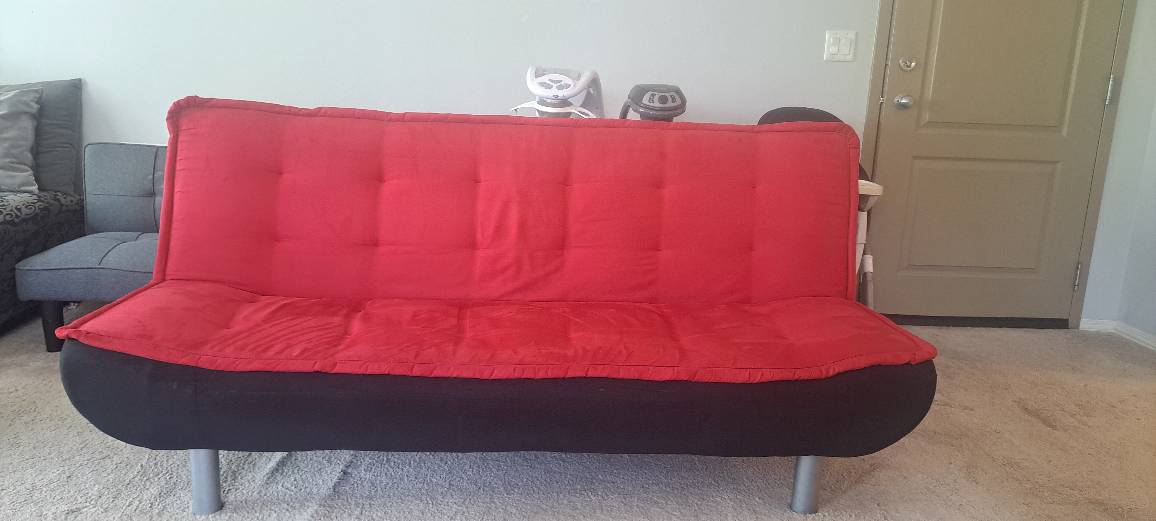 Red Futon Sofa Bed - photo 2