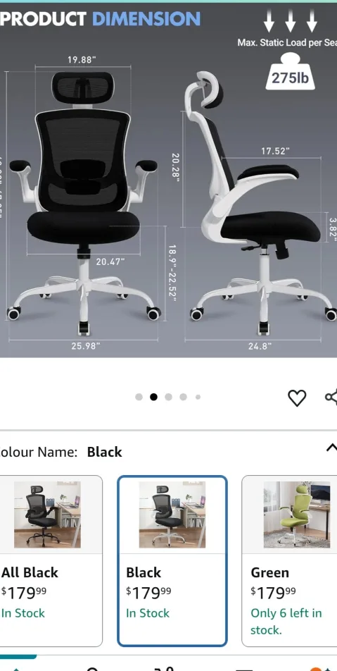 Black Ergonomic Office Chair thumbnail