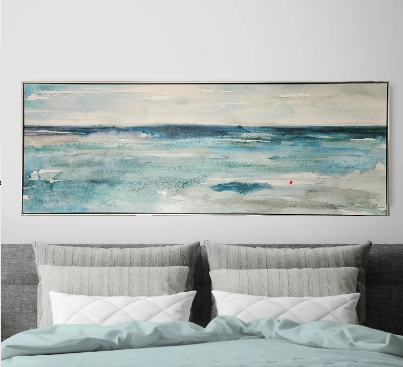Ocean Watercolor Painting - 18 x 48 inches thumbnail