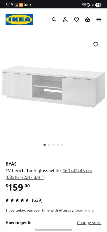 IKEA BYÅS TV bench / Unit with storage thumbnail