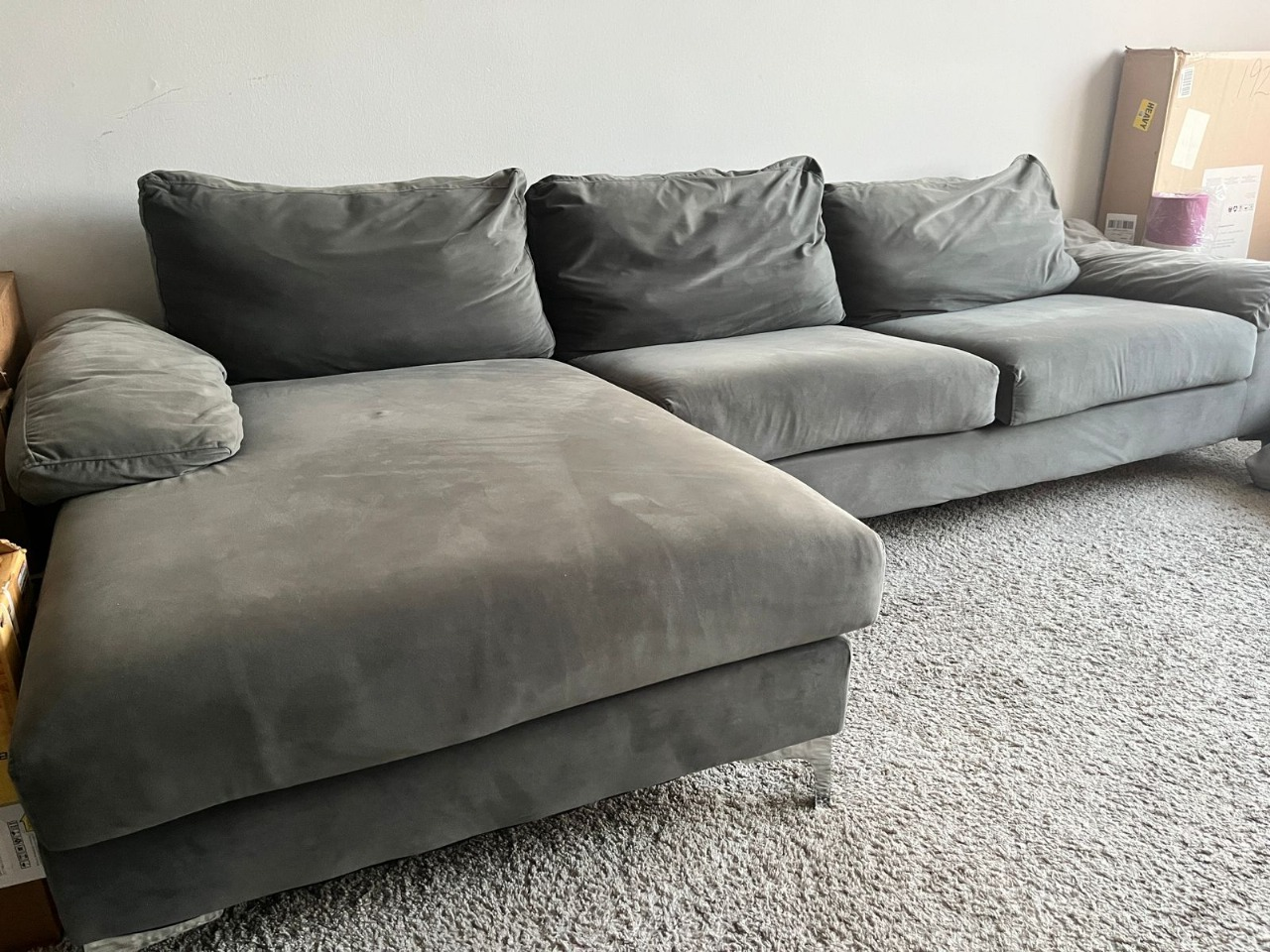 Gray Sectional L Sofa