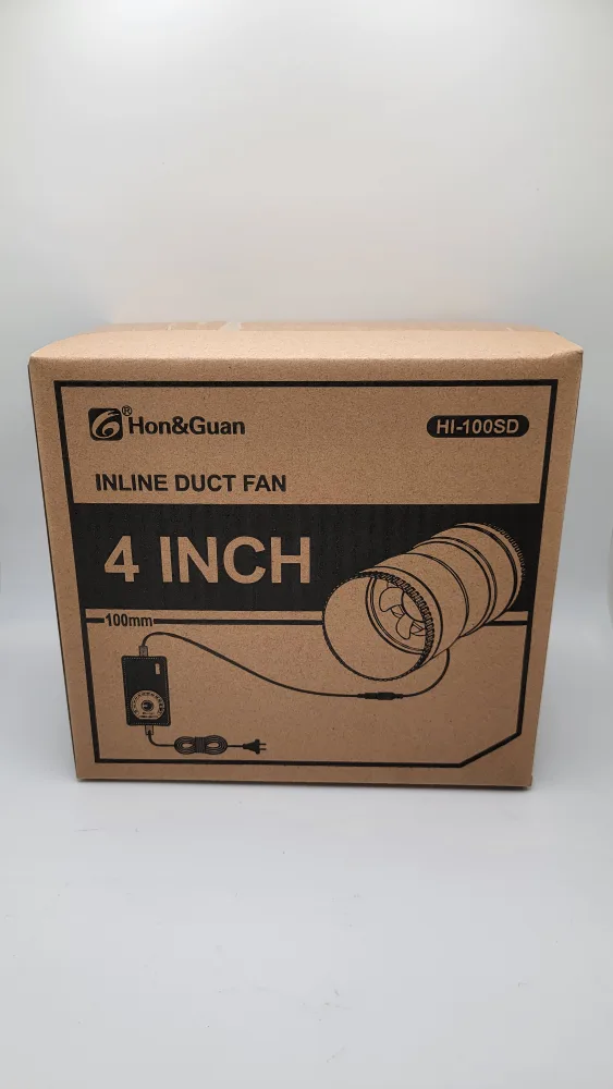 Hon&Guan 4" Inline Booster Duct Fan w/ Speed Controller, 130 CFM image indicator(2)