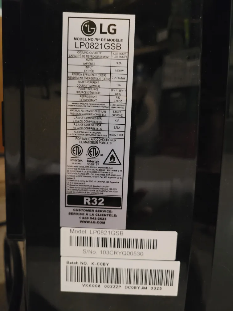 LG LP0821GSB Portable Air Conditioner image indicator(3)