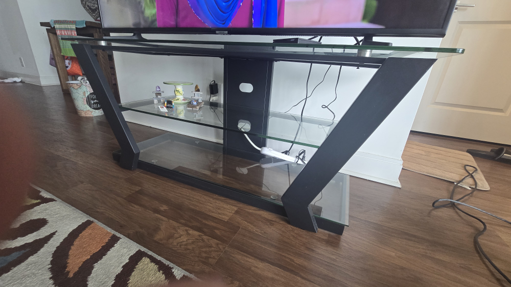 Black Glass TV Stand