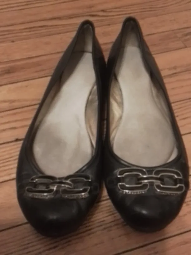Coach Black Leather Ballet Flats thumbnail
