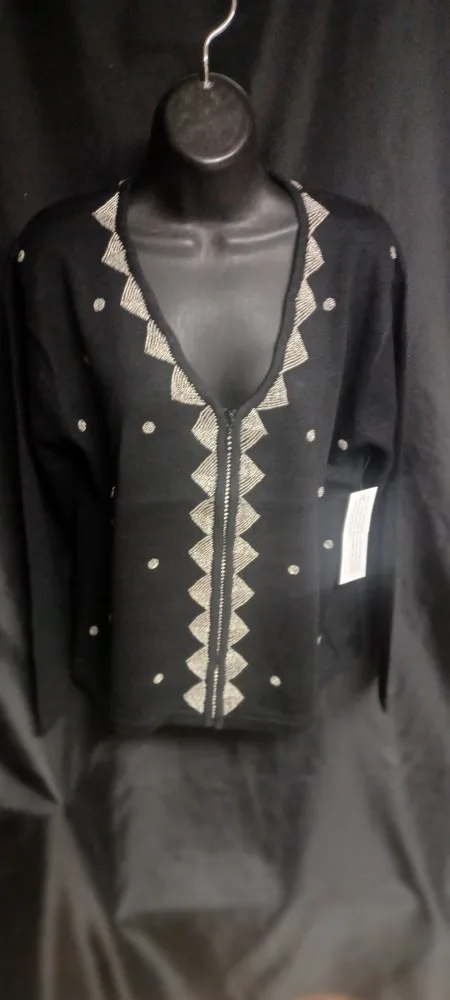 Terazzo Black Beaded Cardigan & Tank Set thumbnail
