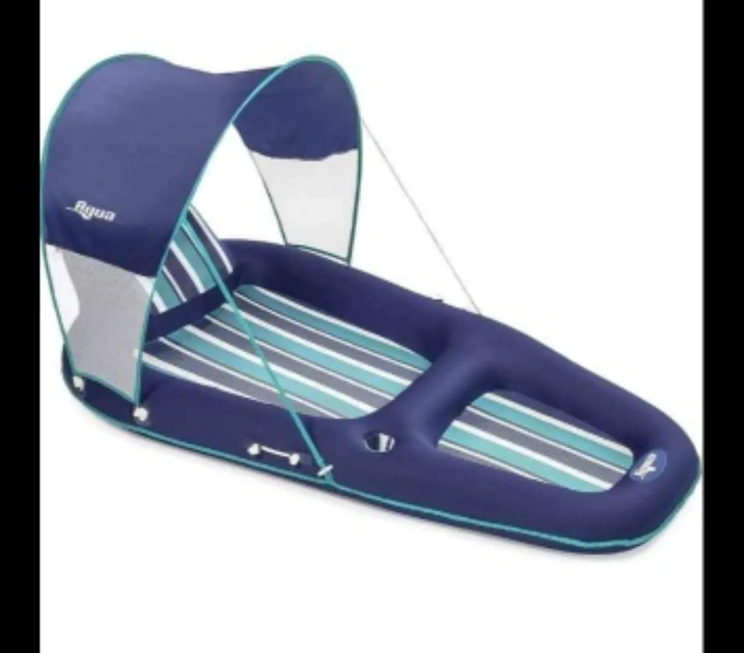 Agua Ultra-Lux Inflatable Pool Lounger with Sunshade image indicator(3)