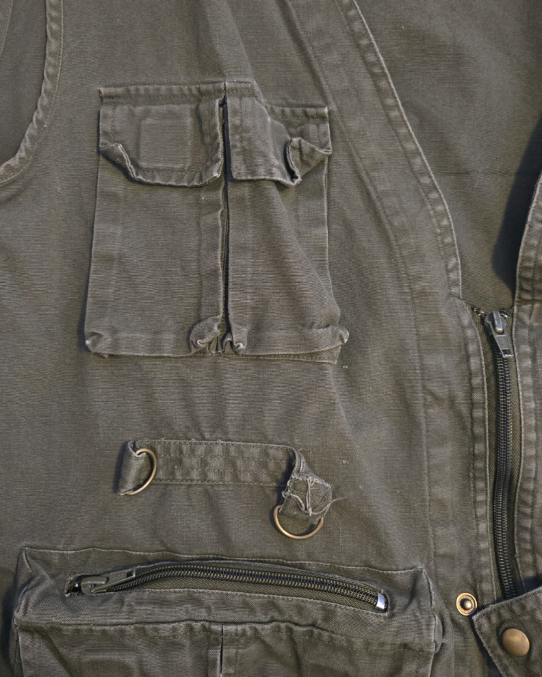R&R Olive Green Cotton Vest, Size M - photo 3