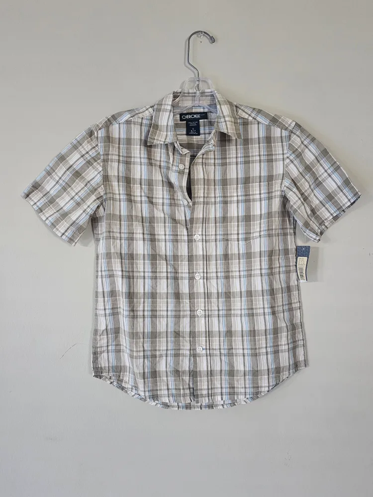 Cherokee Boys Plaid Shirt Size S/P (6/7) thumbnail