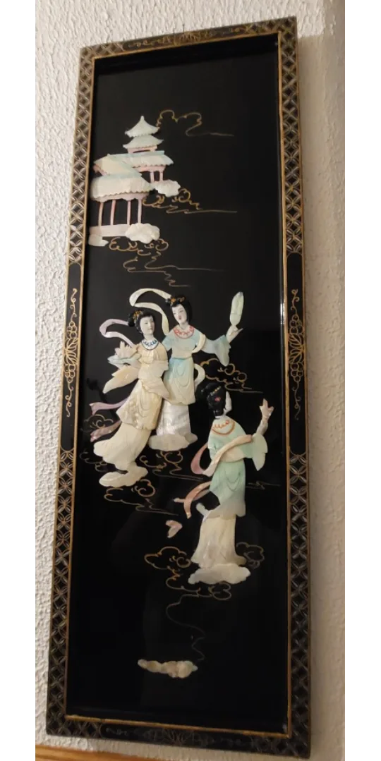 Vintage Asian Mother of Pearl Wall Art Panel image indicator(6)