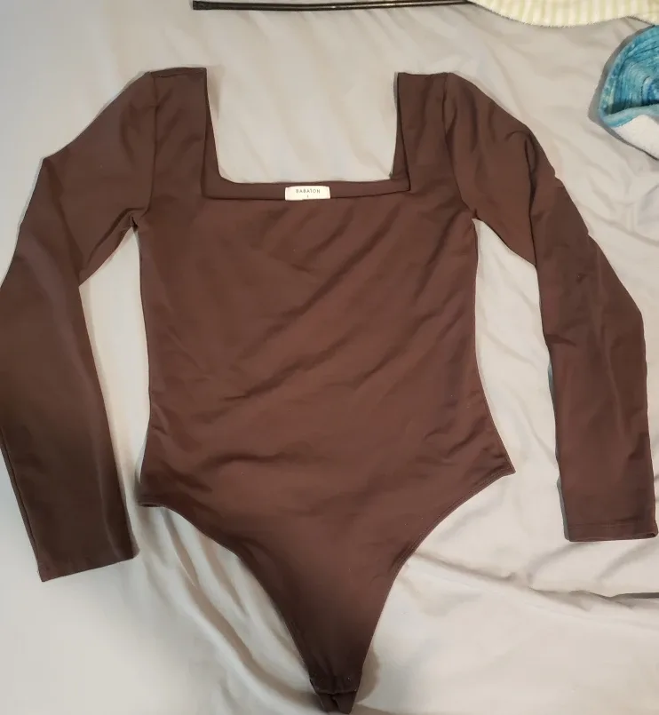 Babaton Brown Long Sleeve Bodysuit - Size L thumbnail