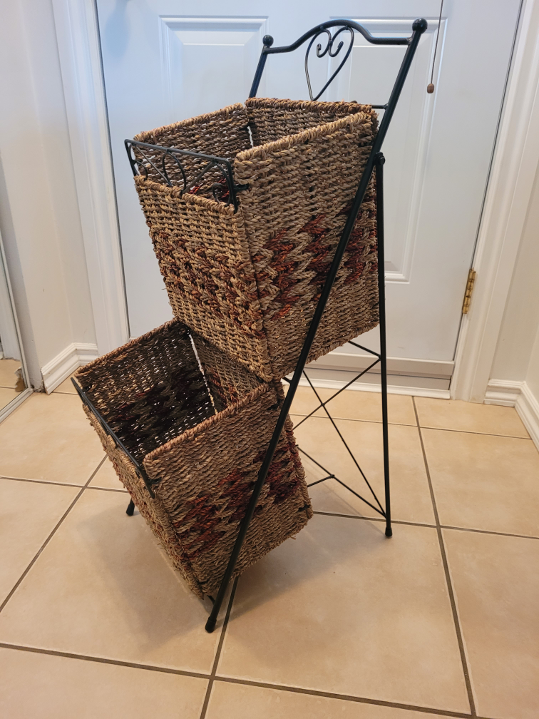 Wicker Basket Stand - 2 Tier - photo 3