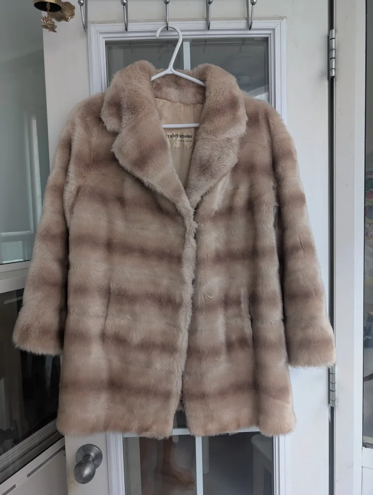 Vintage Mornessa Faux Fur Coat - Made in England thumbnail