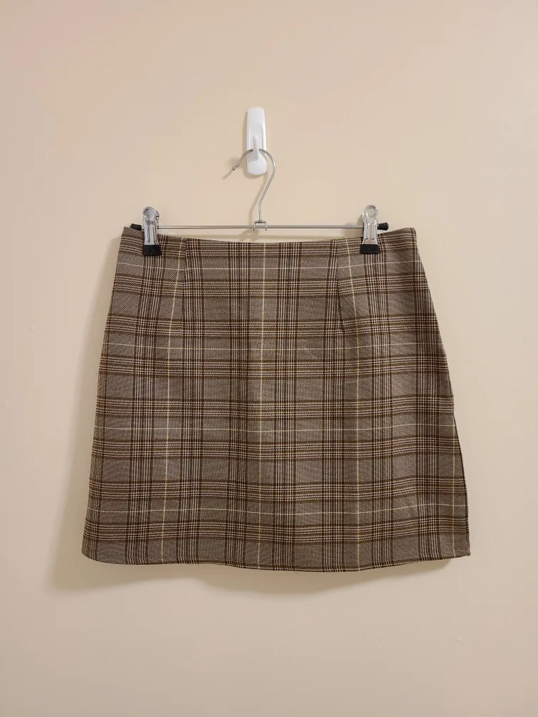 Brown Plaid Blazer&Skirt Set image indicator(7)