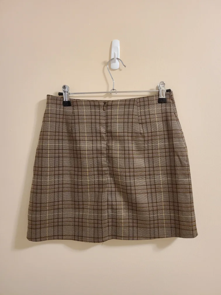 Brown Plaid Blazer&Skirt Set image indicator(8)