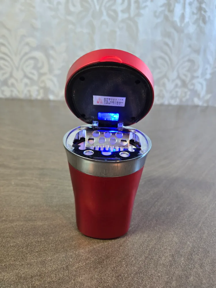 Red Ashtray with LED Light and Lighter thumbnail