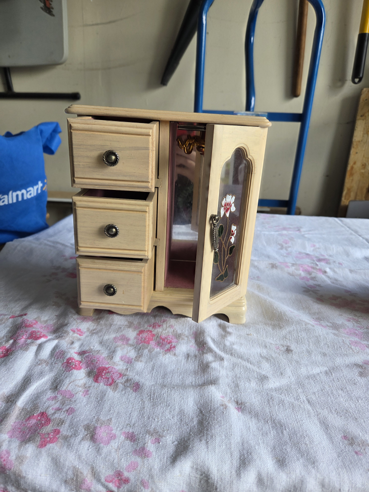 Jewelry Box Cabinet with Drawers & Door