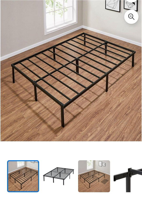 Mainstays 14" Heavy Duty Steel Slat Bed Frame (Full/Queen)