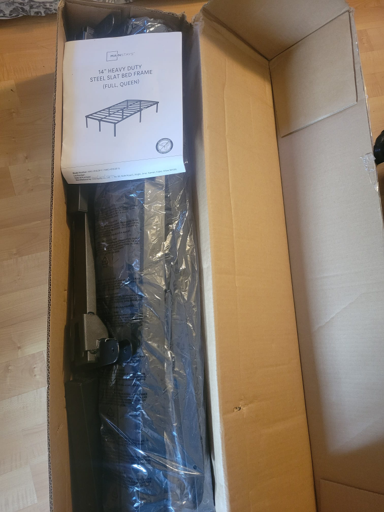Mainstays 14" Heavy Duty Steel Slat Bed Frame (Full/Queen) - photo 2