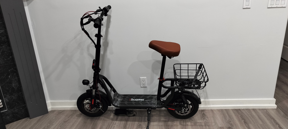 Electric Scooter with Seat & Basket