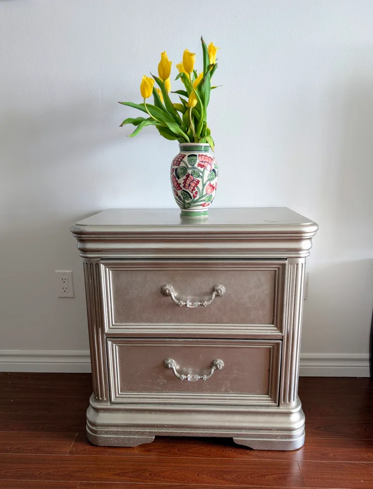 Nightstand / End Table with Two Drawers (vintage) thumbnail