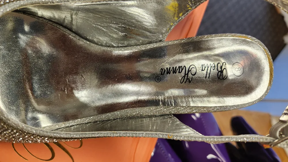 Bella Hanna Silver Slingback Heels - Size 8 image indicator(2)