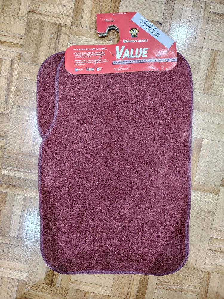 Rubber Queen Value Car Floor Mats - Burgundy thumbnail