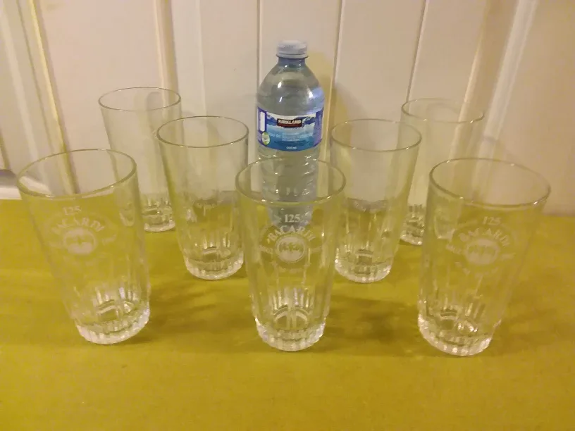 Bacardi 🦇 125 Anniversary Glasses - Set of (7)  🇨🇦 thumbnail
