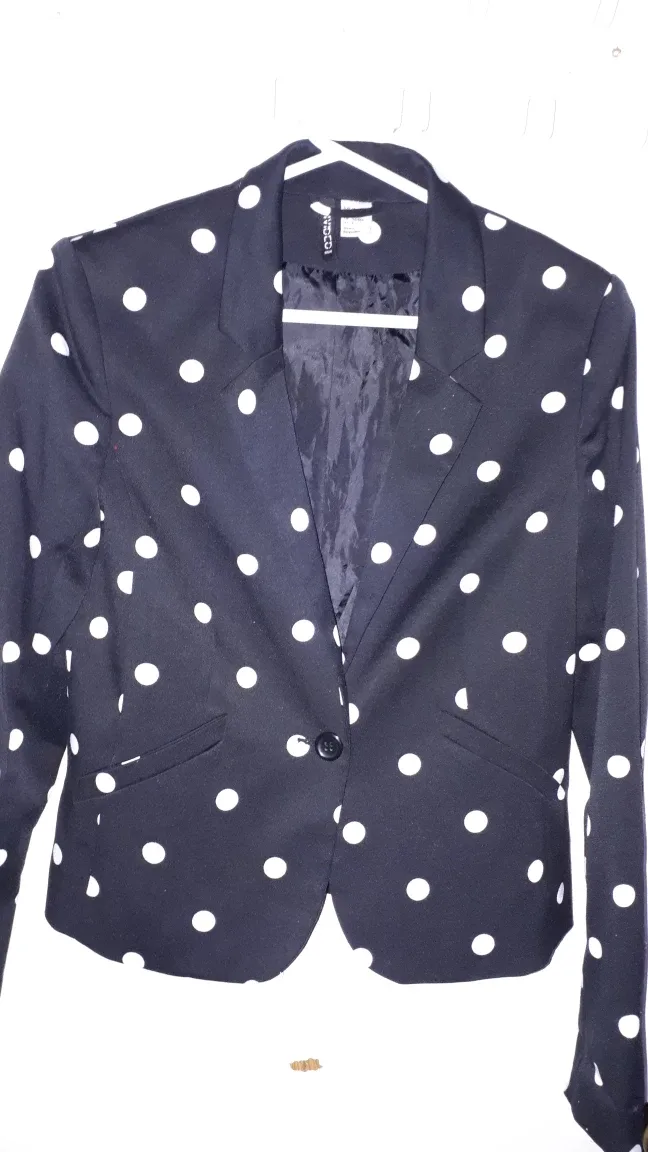 H&M Black & White Polka Dot Blazer 🇨🇦 🍁 thumbnail