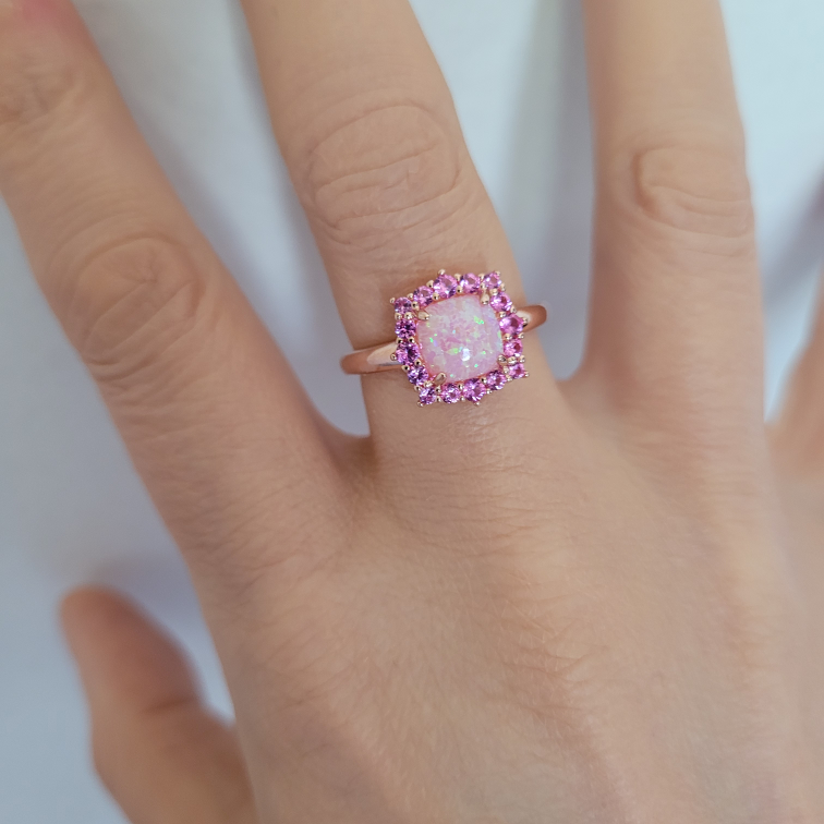 ♥️ Sterling Rose Gold Plated Ring Size 7 - photo 5