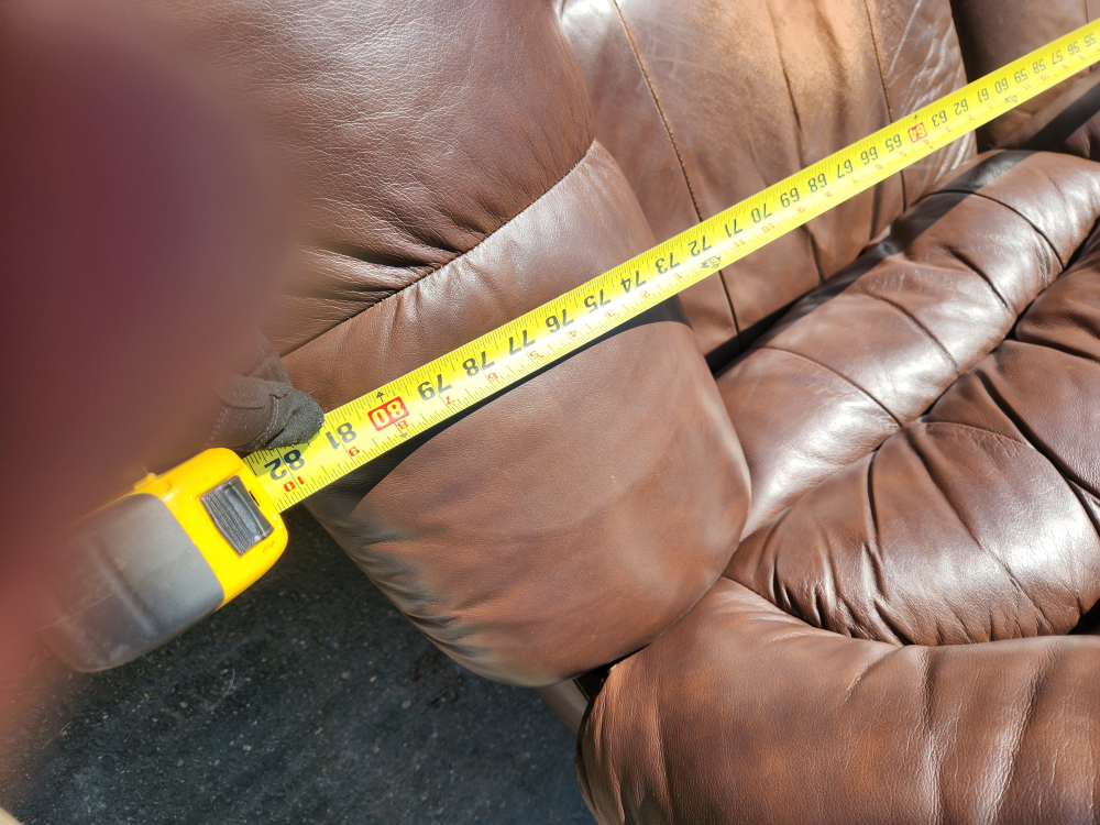 Brown Leather Reclining Sofa - photo 3