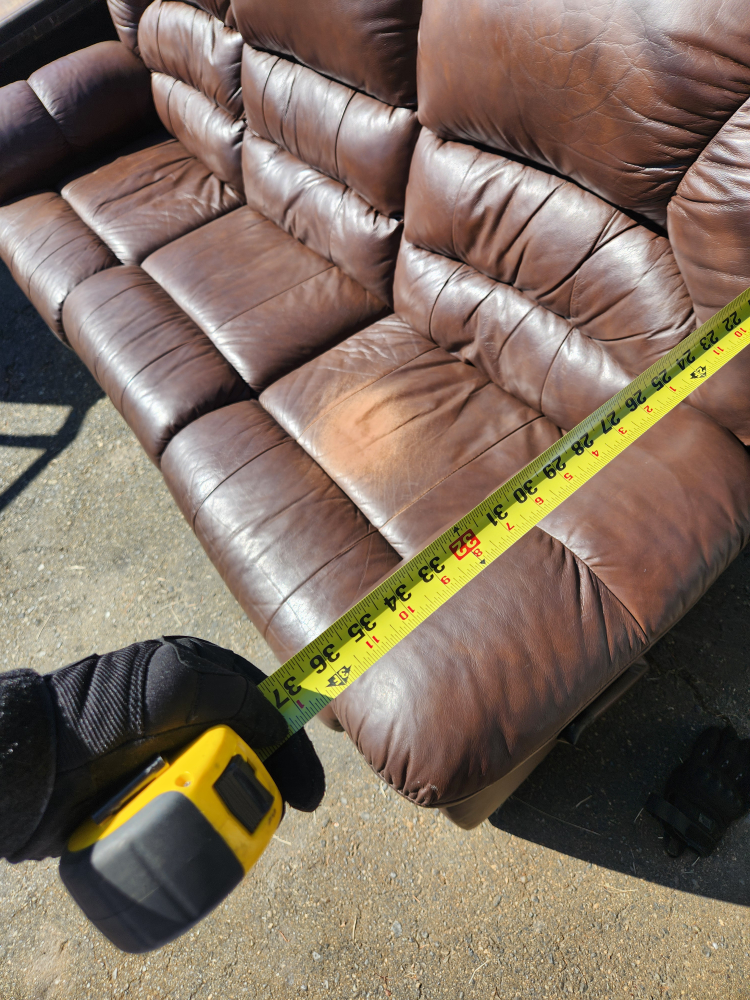 Brown Leather Reclining Sofa - photo 4