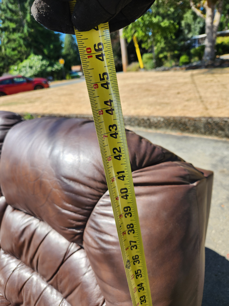 Brown Leather Reclining Sofa - photo 5