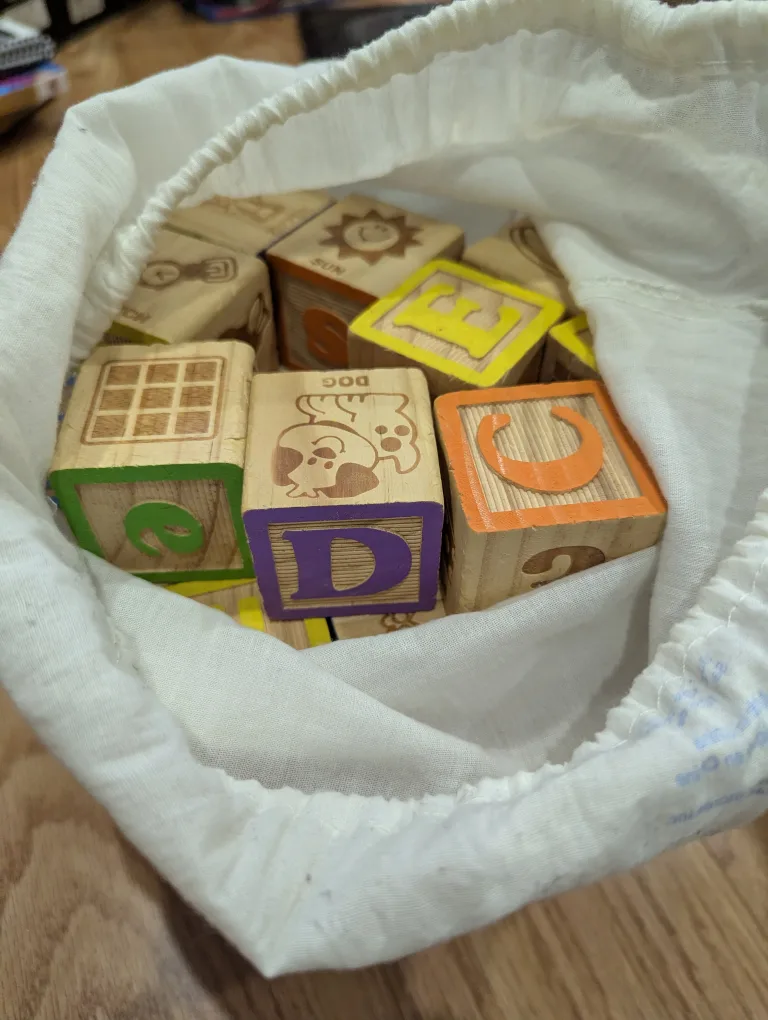 Wooden ABC Blocks with Bag thumbnail