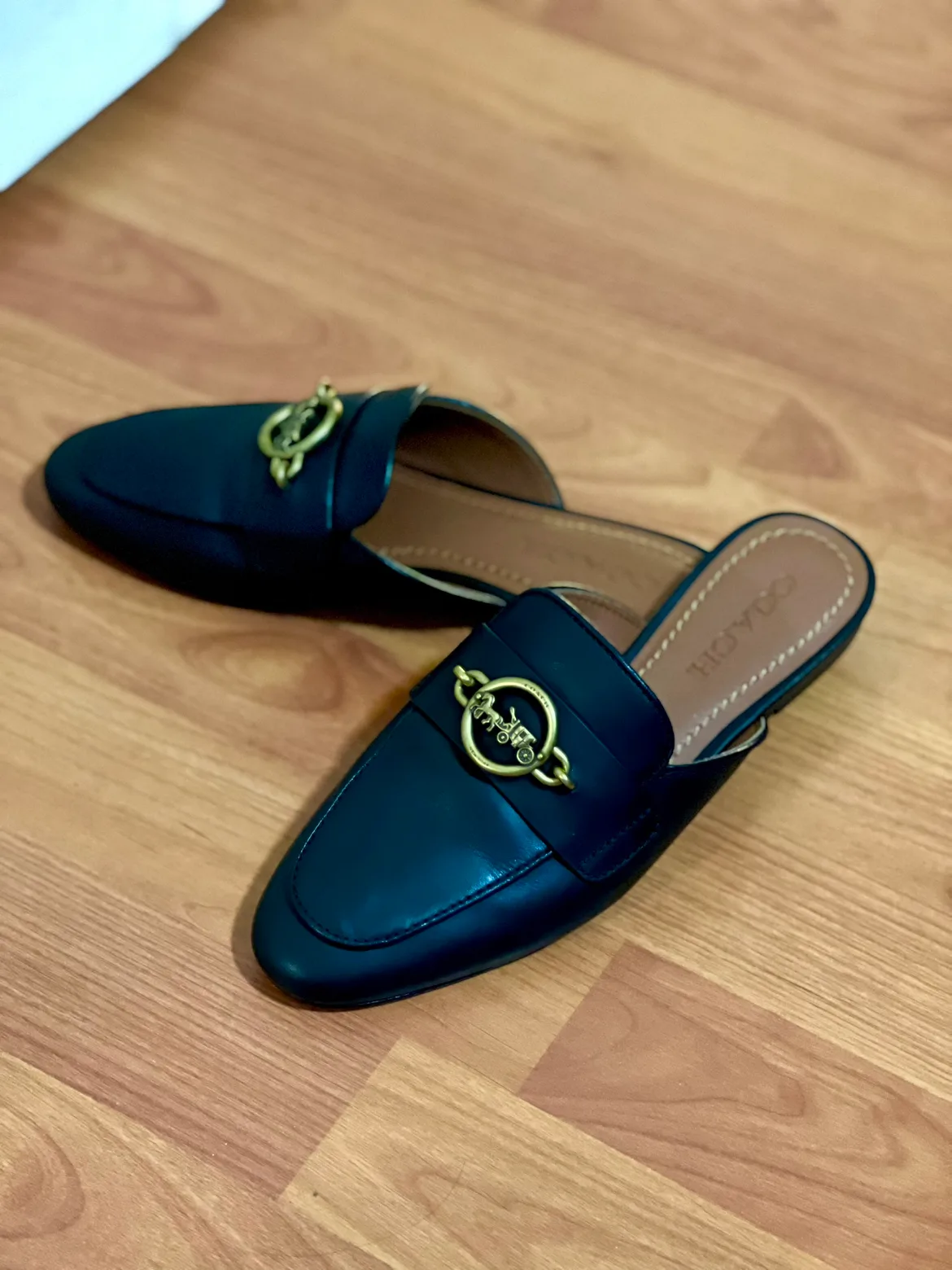 Coach Scotty Black Leather Loafer Slide thumbnail