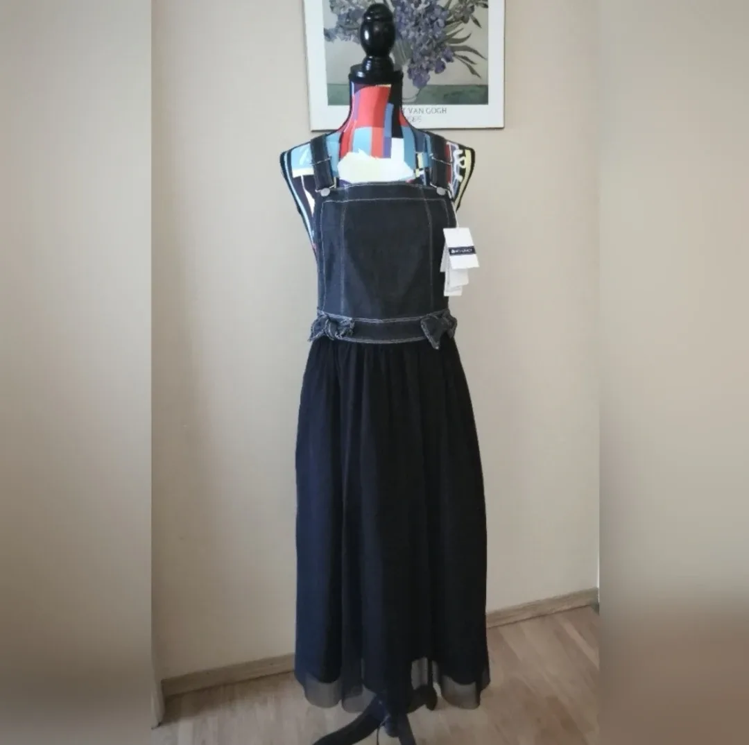 Denim Dress with Tulle Style Skirt thumbnail