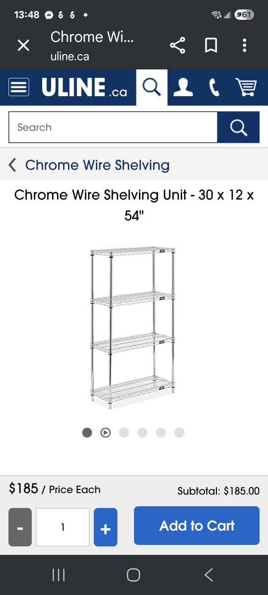 Chrome Wire Shelving Unit - 35 x 13x 71 - photo 2