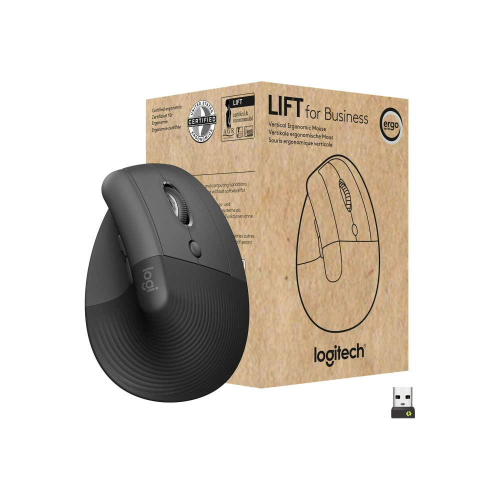 Logitech Lift for Business Ergonomic Mouse - New