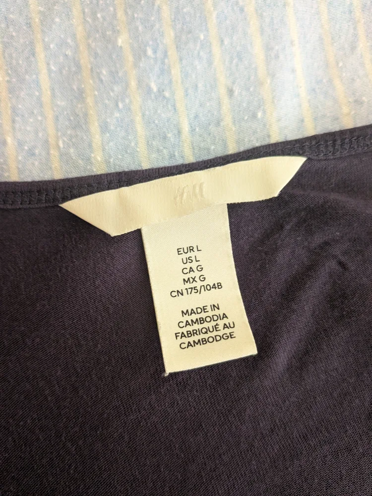 H&M Navy Blue V-Neck T-Shirt - Size L image indicator(3)