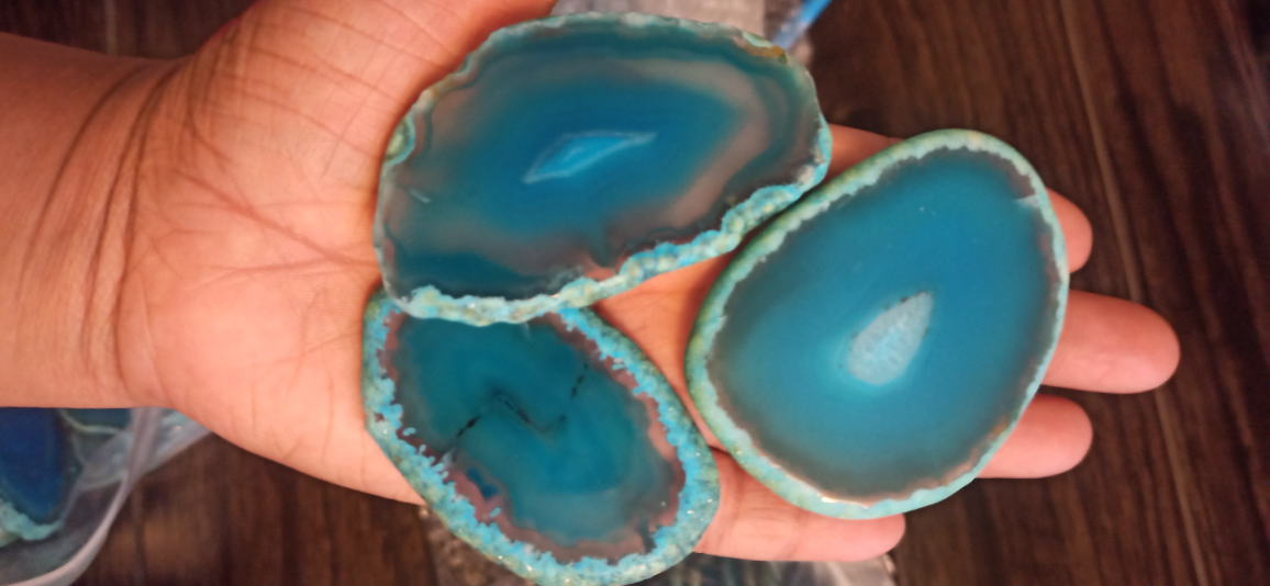 Blue Agate Slices-15 pcs - photo 5
