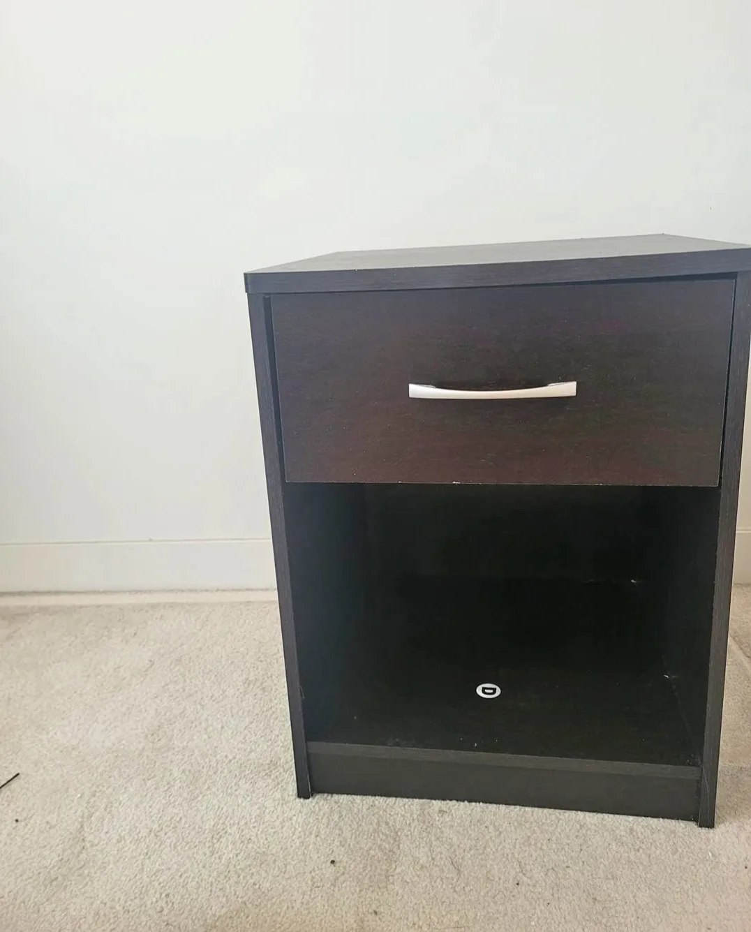 Dark Brown Nightstand with Drawer thumbnail