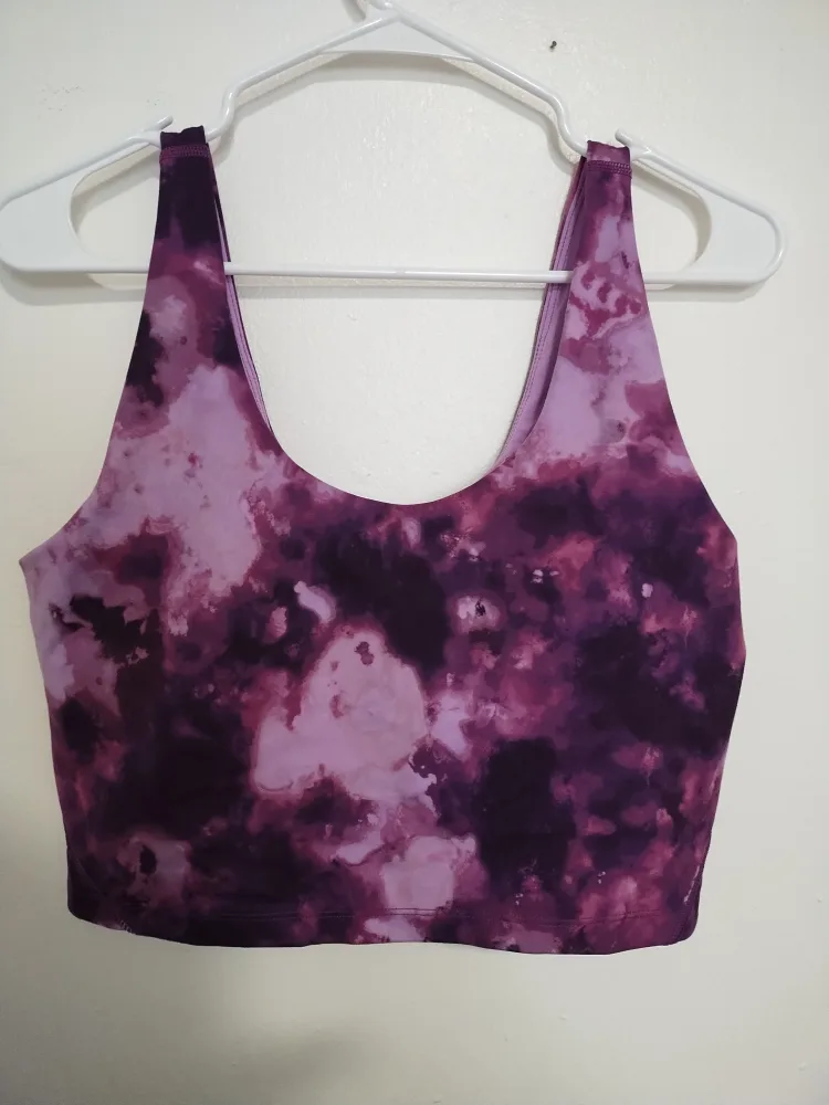 Athletic Works padded purple sports bra tie-dye thumbnail