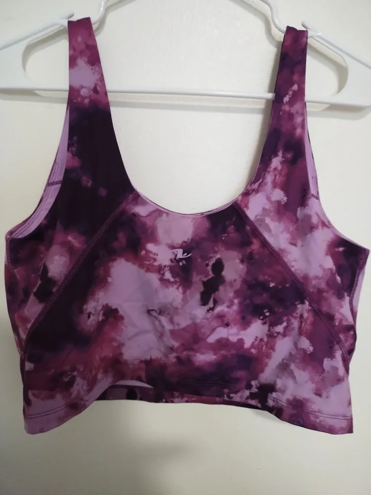 Athletic Works padded purple sports bra tie-dye image indicator(2)