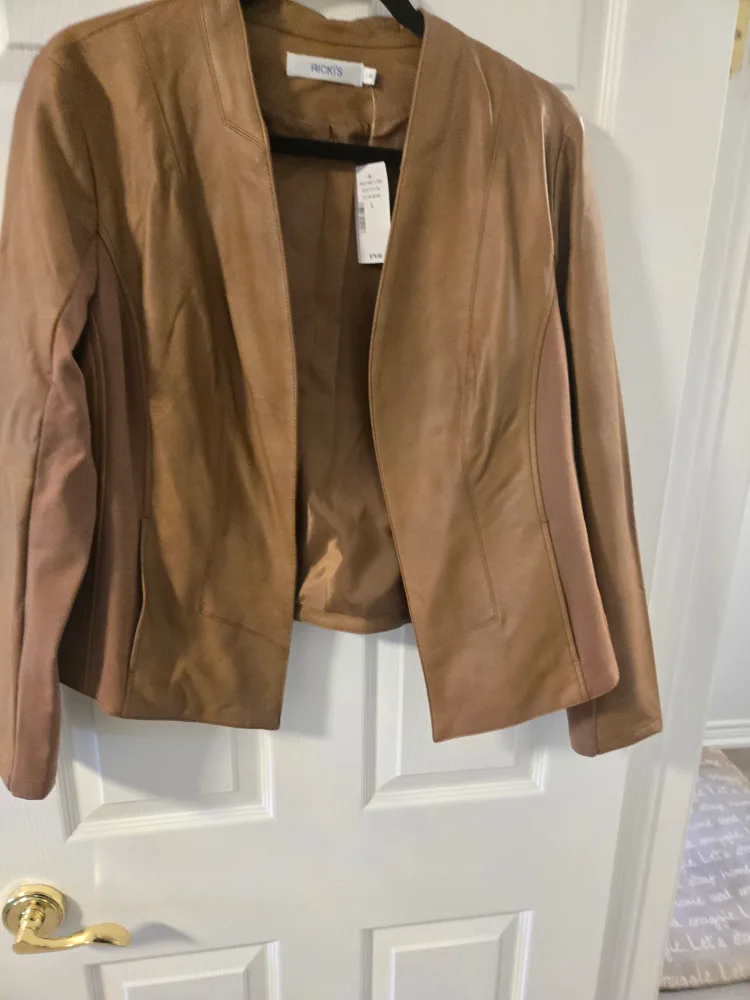 Ricki's Brown Faux Leather Jacket - Size L image indicator(2)