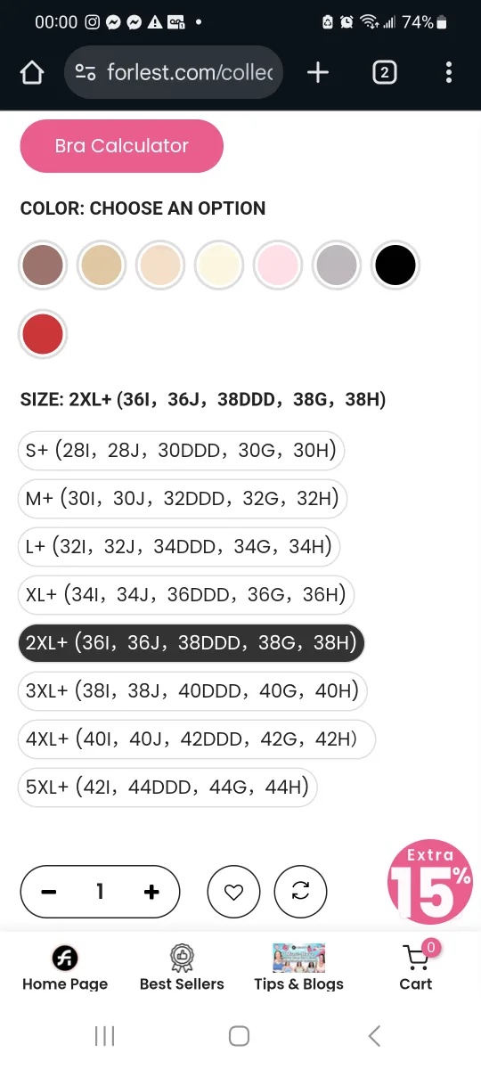 New FORLEST Bra Size 2XL+ image indicator(9)