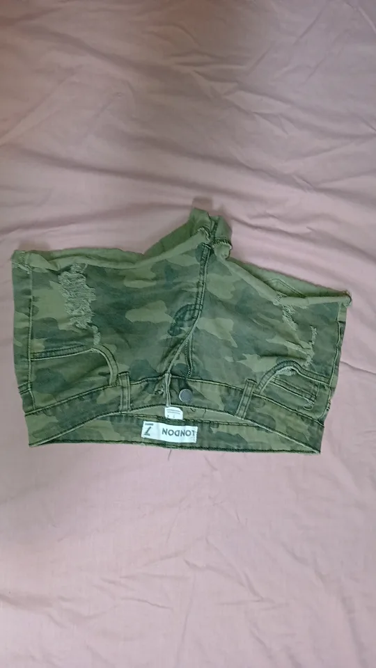 London 7 Camo Denim Shorts thumbnail