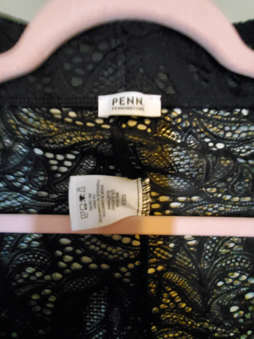 Penningtons Black Lace Pants, Size 6X thumbnail