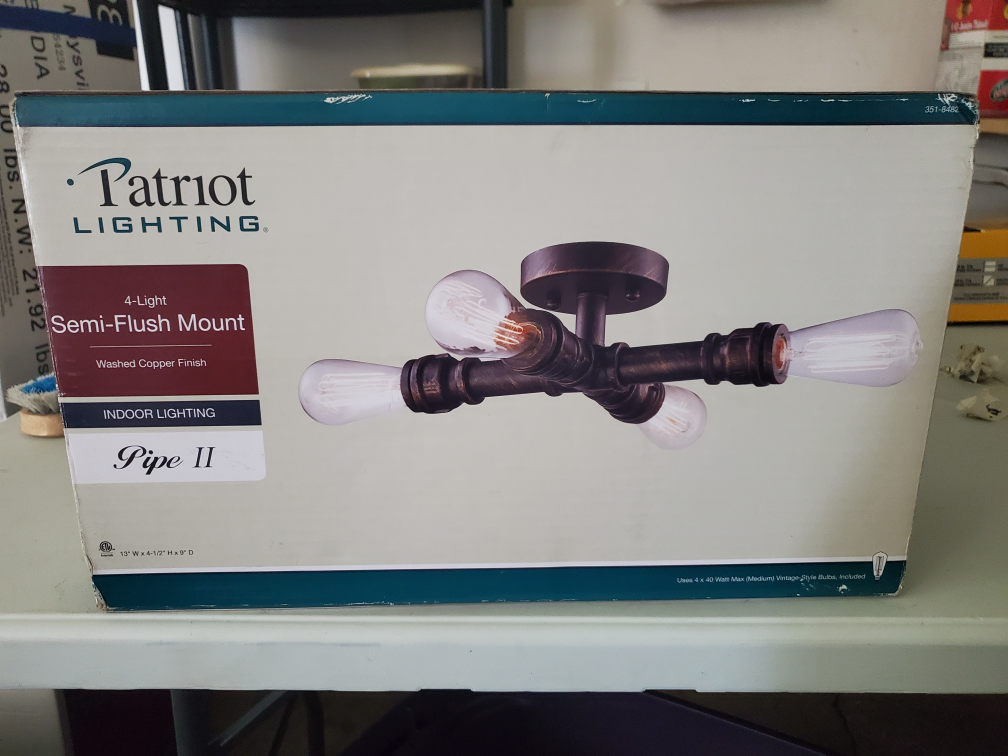 Patriot Lighting Pipe II 4-Light Semi-Flush Mount