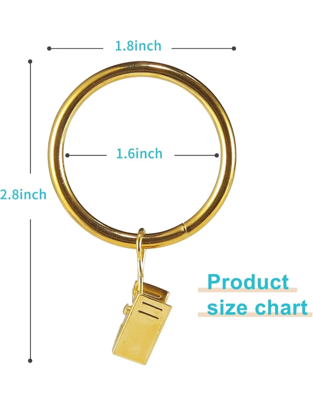 40 pc Gold Curtain Rings (New) image indicator(2)