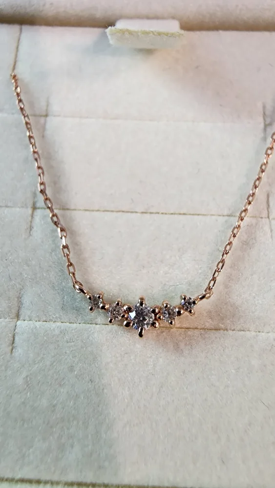 Canal 4℃ K10 Rose Gold Necklace with Diamonds image indicator(2)